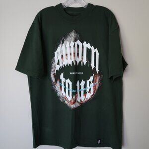 Sworn To Us Hard to kill Shark Large Dark Green  Streetwear Religion Spirit